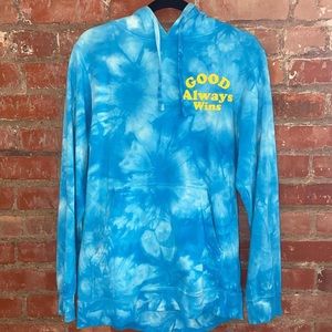 Good Always Wins Blue TieDye Hoodie